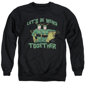 AN OFFCIALLY LICENSED I LOVE LUCY WEIRD TOGETHER ADULT UNISEX CREWNECK SWEATSHIRT BLACK