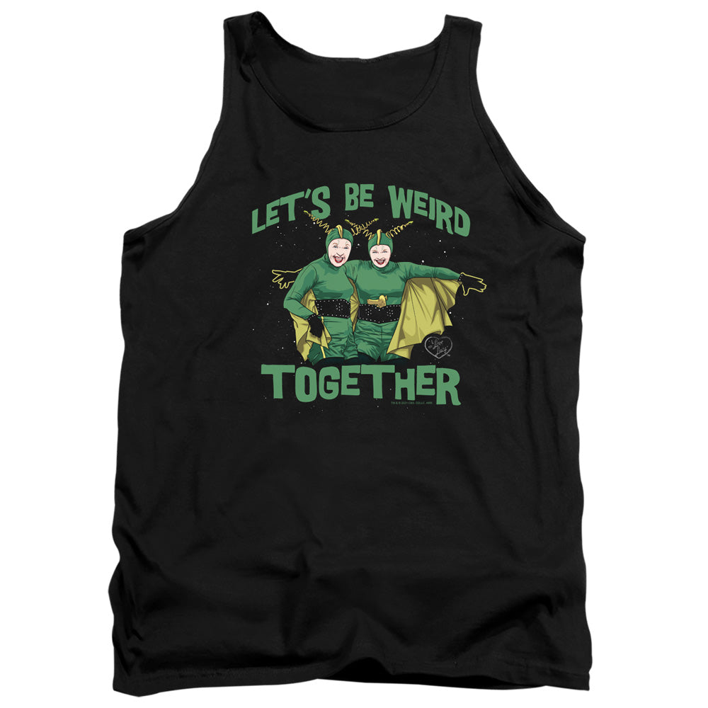 AN OFFCIALLY LICENSED I LOVE LUCY WEIRD TOGETHER ADULT UNISEX TANK TOP BLACK