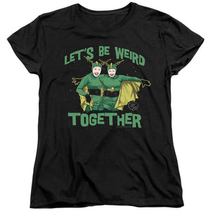 AN OFFCIALLY LICENSED I LOVE LUCY WEIRD TOGETHER WOMEN'S REGULAR FIT T-SHIRT BLACK