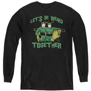AN OFFCIALLY LICENSED I LOVE LUCY WEIRD TOGETHER YOUTH LONG SLEEVE T-SHIRT BLACK