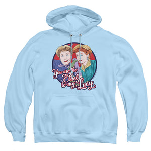 AN OFFCIALLY LICENSED I LOVE LUCY ETHEL TO MY LUCY ADULT UNISEX PULLOVER HOODIE LIGHT BLUE