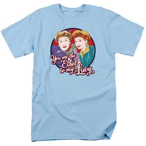 AN OFFCIALLY LICENSED I LOVE LUCY ETHEL TO MY LUCY MEN'S REGULAR FIT T-SHIRT LIGHT BLUE