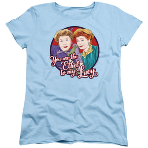 AN OFFCIALLY LICENSED I LOVE LUCY ETHEL TO MY LUCY WOMEN'S REGULAR FIT T-SHIRT LIGHT BLUE