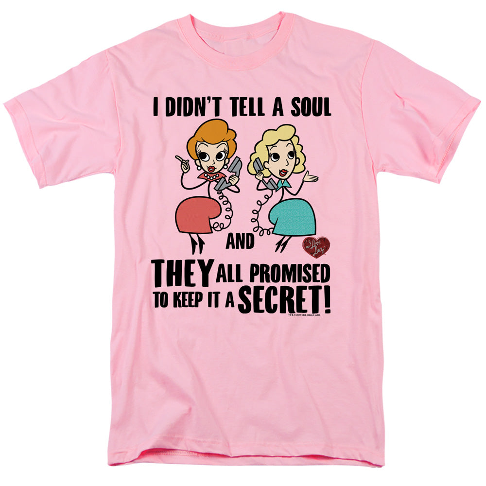 AN OFFCIALLY LICENSED I LOVE LUCY GOSSIP PROMISES MEN'S REGULAR FIT T-SHIRT PINK