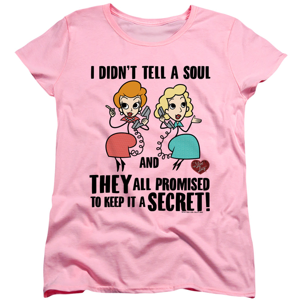 AN OFFCIALLY LICENSED I LOVE LUCY GOSSIP PROMISES WOMEN'S REGULAR FIT T-SHIRT PINK