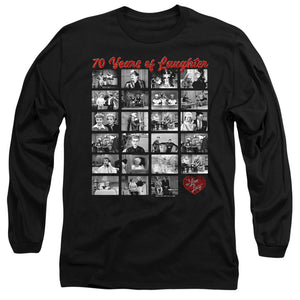 AN OFFCIALLY LICENSED I LOVE LUCY FILM STRIP MEN'S LONG SLEEVE T-SHIRT BLACK