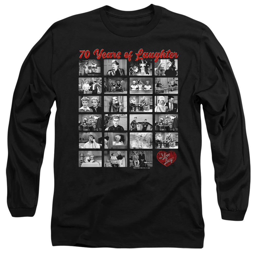 AN OFFCIALLY LICENSED I LOVE LUCY FILM STRIP MEN'S LONG SLEEVE T-SHIRT BLACK