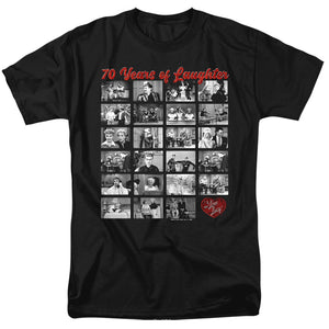 AN OFFCIALLY LICENSED I LOVE LUCY FILM STRIP MEN'S REGULAR FIT T-SHIRT BLACK