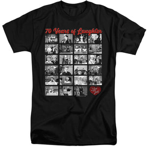 AN OFFCIALLY LICENSED I LOVE LUCY FILM STRIP MEN'S TALL FIT T-SHIRT BLACK