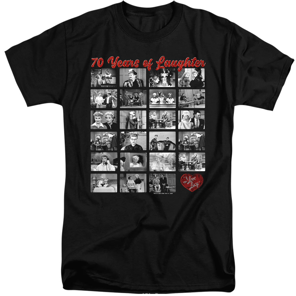 AN OFFCIALLY LICENSED I LOVE LUCY FILM STRIP MEN'S TALL FIT T-SHIRT BLACK