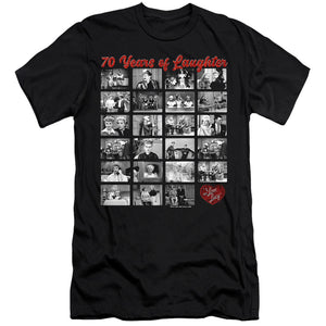 AN OFFCIALLY LICENSED I LOVE LUCY FILM STRIP MEN'S PREMIUM SLIM FIT T-SHIRT BLACK