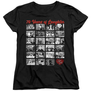 AN OFFCIALLY LICENSED I LOVE LUCY FILM STRIP WOMEN'S REGULAR FIT T-SHIRT BLACK