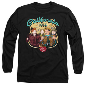 AN OFFCIALLY LICENSED I LOVE LUCY ROAD TRIP MEN'S LONG SLEEVE T-SHIRT BLACK