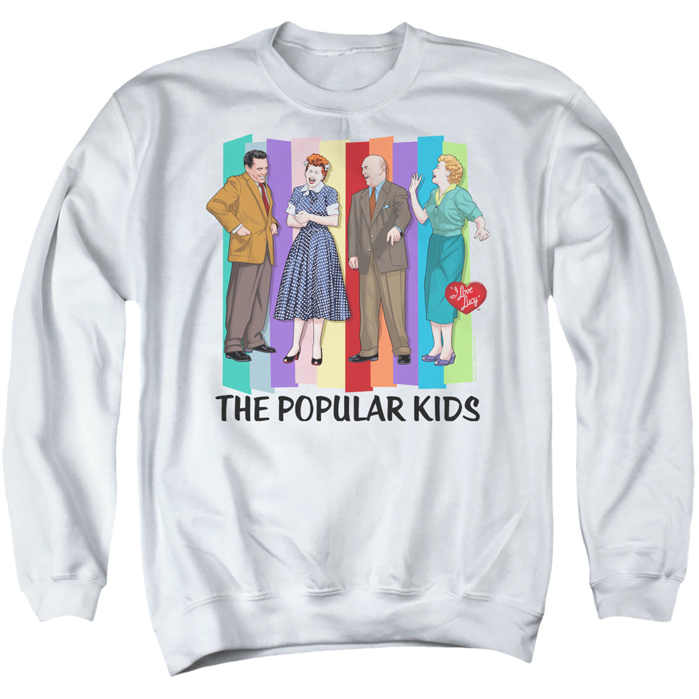 AN OFFCIALLY LICENSED I LOVE LUCY THE POPULAR KIDS ADULT UNISEX CREWNECK SWEATSHIRT WHITE