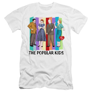 AN OFFCIALLY LICENSED I LOVE LUCY THE POPULAR KIDS MEN'S PREMIUM SLIM FIT T-SHIRT WHITE