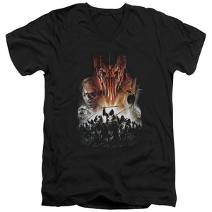 AN OFFCIALLY LICENSED LOR EVIL RISING MEN'S V-NECK T-SHIRT BLACK