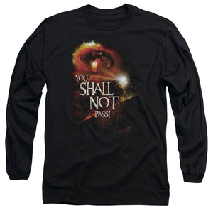 AN OFFCIALLY LICENSED LOR YOU SHALL NOT PASS MEN'S LONG SLEEVE T-SHIRT BLACK