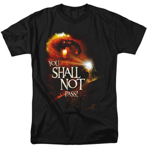 AN OFFCIALLY LICENSED LOR YOU SHALL NOT PASS MEN'S REGULAR FIT T-SHIRT BLACK