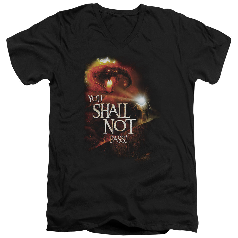 AN OFFCIALLY LICENSED LOR YOU SHALL NOT PASS MEN'S V-NECK T-SHIRT BLACK