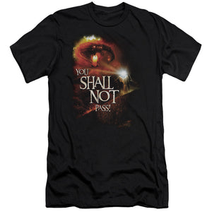 AN OFFCIALLY LICENSED LOR YOU SHALL NOT PASS MEN'S PREMIUM SLIM FIT T-SHIRT BLACK