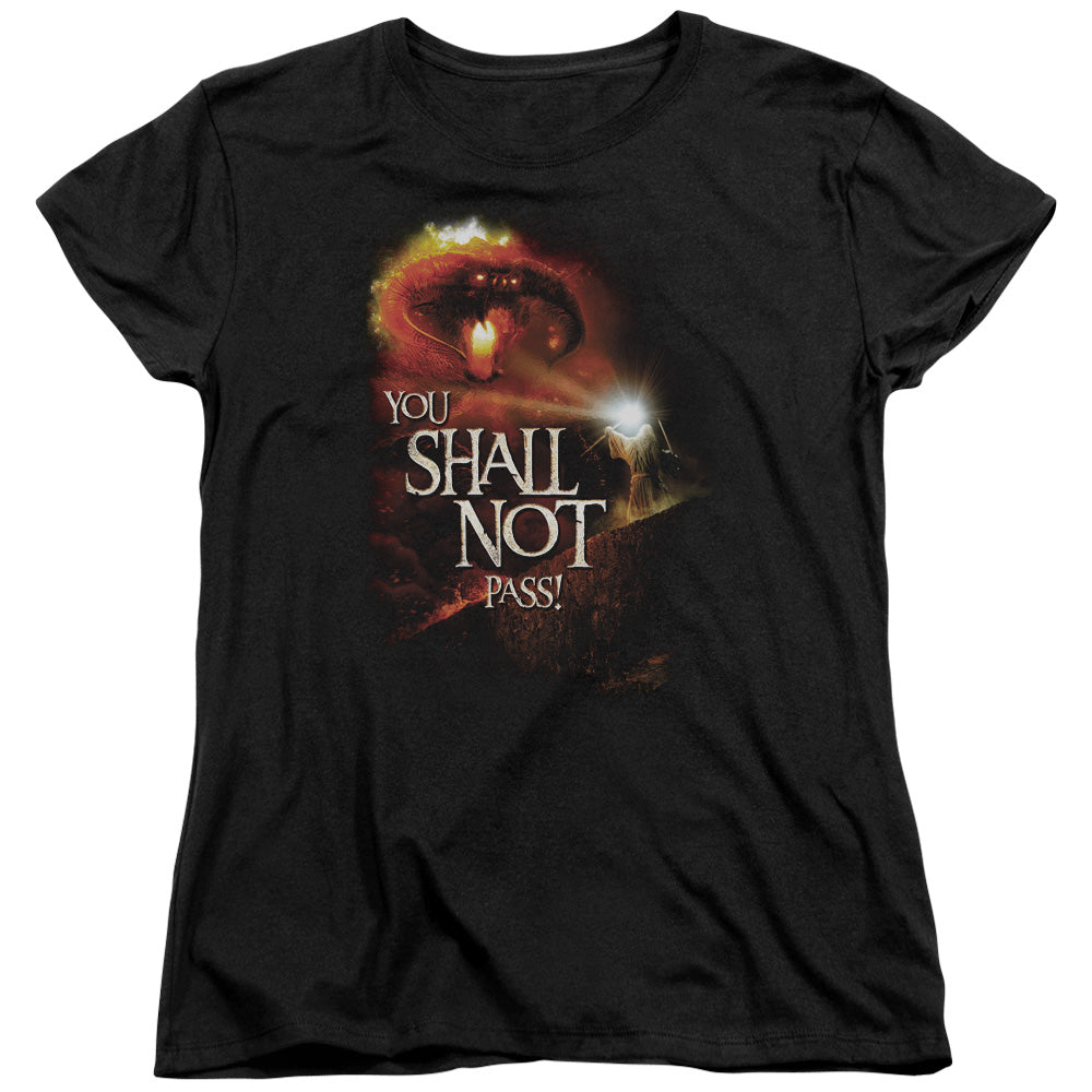 AN OFFCIALLY LICENSED LOR YOU SHALL NOT PASS WOMEN'S REGULAR FIT T-SHIRT BLACK
