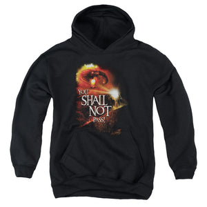 AN OFFCIALLY LICENSED LOR YOU SHALL NOT PASS YOUTH HOODIE BLACK