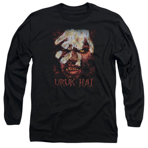AN OFFCIALLY LICENSED LOR URUK HAI MEN'S LONG SLEEVE T-SHIRT BLACK