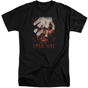 AN OFFCIALLY LICENSED LOR URUK HAI MEN'S TALL FIT T-SHIRT BLACK
