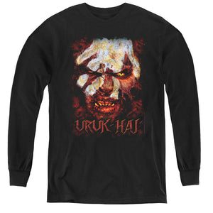 AN OFFCIALLY LICENSED LOR URUK HAI YOUTH LONG SLEEVE T-SHIRT BLACK