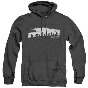 AN OFFCIALLY LICENSED LORD OF THE RINGS THE FELLOWSHIP ADULT UNISEX HEATHER PULLOVER HOODIE BLACK