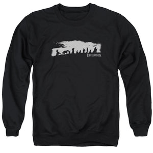 AN OFFCIALLY LICENSED LORD OF THE RINGS THE FELLOWSHIP ADULT UNISEX CREWNECK SWEATSHIRT BLACK