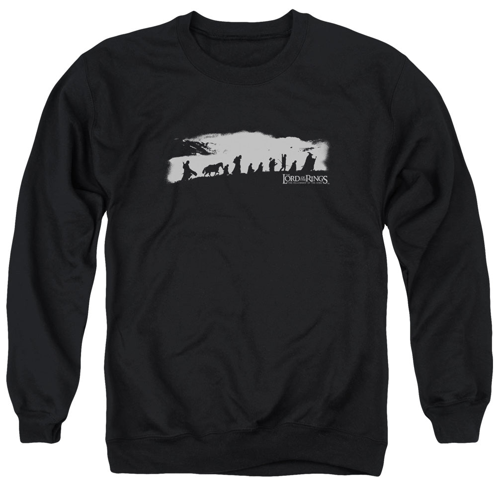 AN OFFCIALLY LICENSED LORD OF THE RINGS THE FELLOWSHIP ADULT UNISEX CREWNECK SWEATSHIRT BLACK