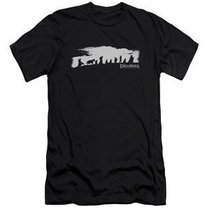 AN OFFCIALLY LICENSED LORD OF THE RINGS THE FELLOWSHIP MEN'S PREMIUM SLIM FIT T-SHIRT BLACK