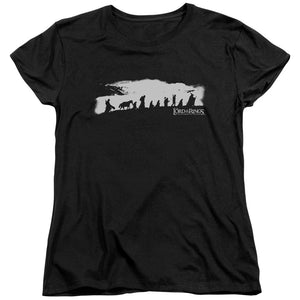 AN OFFCIALLY LICENSED LORD OF THE RINGS THE FELLOWSHIP WOMEN'S REGULAR FIT T-SHIRT BLACK
