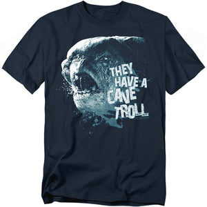 AN OFFCIALLY LICENSED LOR CAVE TROLL MEN'S REGULAR FIT T-SHIRT NAVY