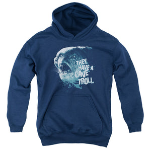 AN OFFCIALLY LICENSED LOR CAVE TROLL YOUTH HOODIE NAVY