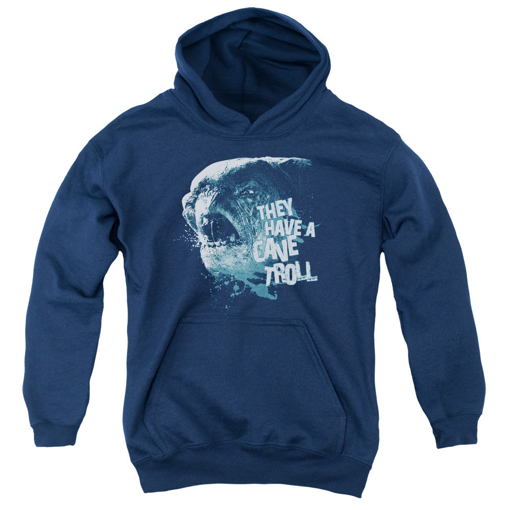 AN OFFCIALLY LICENSED LOR CAVE TROLL YOUTH HOODIE NAVY