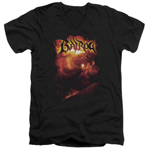 AN OFFCIALLY LICENSED LOR BALROG MEN'S V-NECK T-SHIRT BLACK