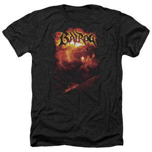 AN OFFCIALLY LICENSED LOR BALROG MEN'S HEATHER T-SHIRT CHARCOAL