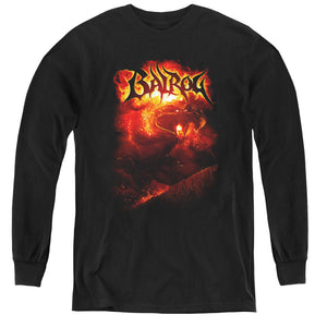 AN OFFCIALLY LICENSED LOR BALROG YOUTH LONG SLEEVE T-SHIRT BLACK