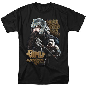 AN OFFCIALLY LICENSED LOR GIMLI MEN'S REGULAR FIT T-SHIRT BLACK
