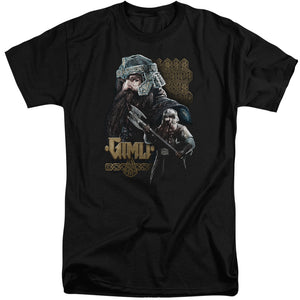 AN OFFCIALLY LICENSED LOR GIMLI MEN'S TALL FIT T-SHIRT BLACK
