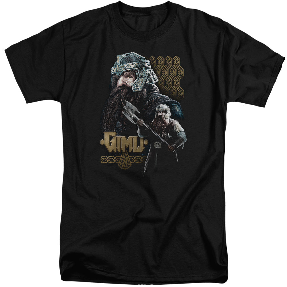 AN OFFCIALLY LICENSED LOR GIMLI MEN'S TALL FIT T-SHIRT BLACK