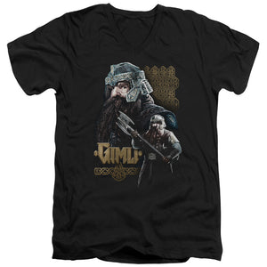 AN OFFCIALLY LICENSED LOR GIMLI MEN'S V-NECK T-SHIRT BLACK