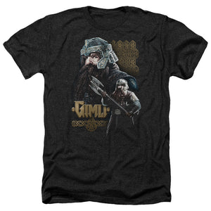 AN OFFCIALLY LICENSED LOR GIMLI MEN'S HEATHER T-SHIRT CHARCOAL