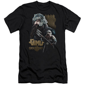 AN OFFCIALLY LICENSED LOR GIMLI MEN'S PREMIUM SLIM FIT T-SHIRT BLACK