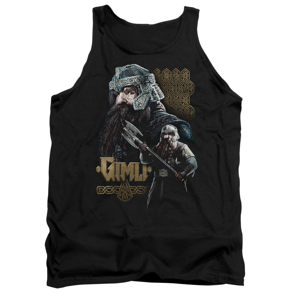 AN OFFCIALLY LICENSED LOR GIMLI ADULT UNISEX TANK TOP BLACK