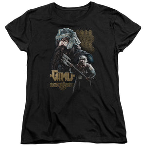 AN OFFCIALLY LICENSED LOR GIMLI WOMEN'S REGULAR FIT T-SHIRT BLACK