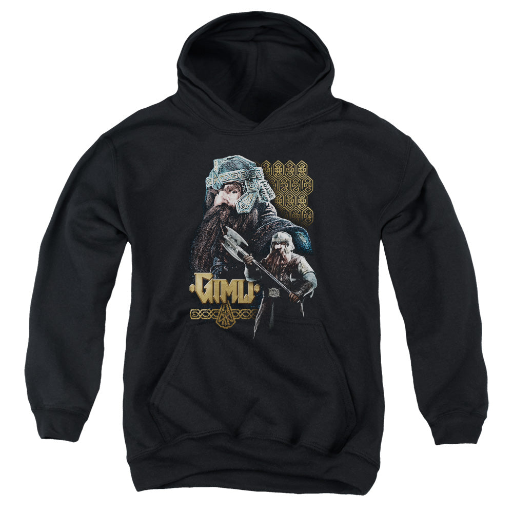 AN OFFCIALLY LICENSED LOR GIMLI YOUTH HOODIE BLACK