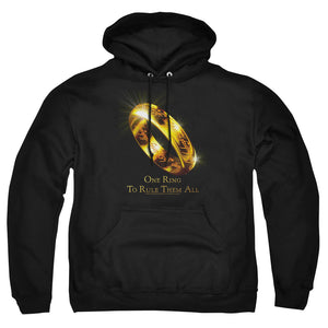 AN OFFCIALLY LICENSED LORD OF THE RINGS ONE RING TO RULE THEM ALL ADULT UNISEX PULLOVER HOODIE BLACK